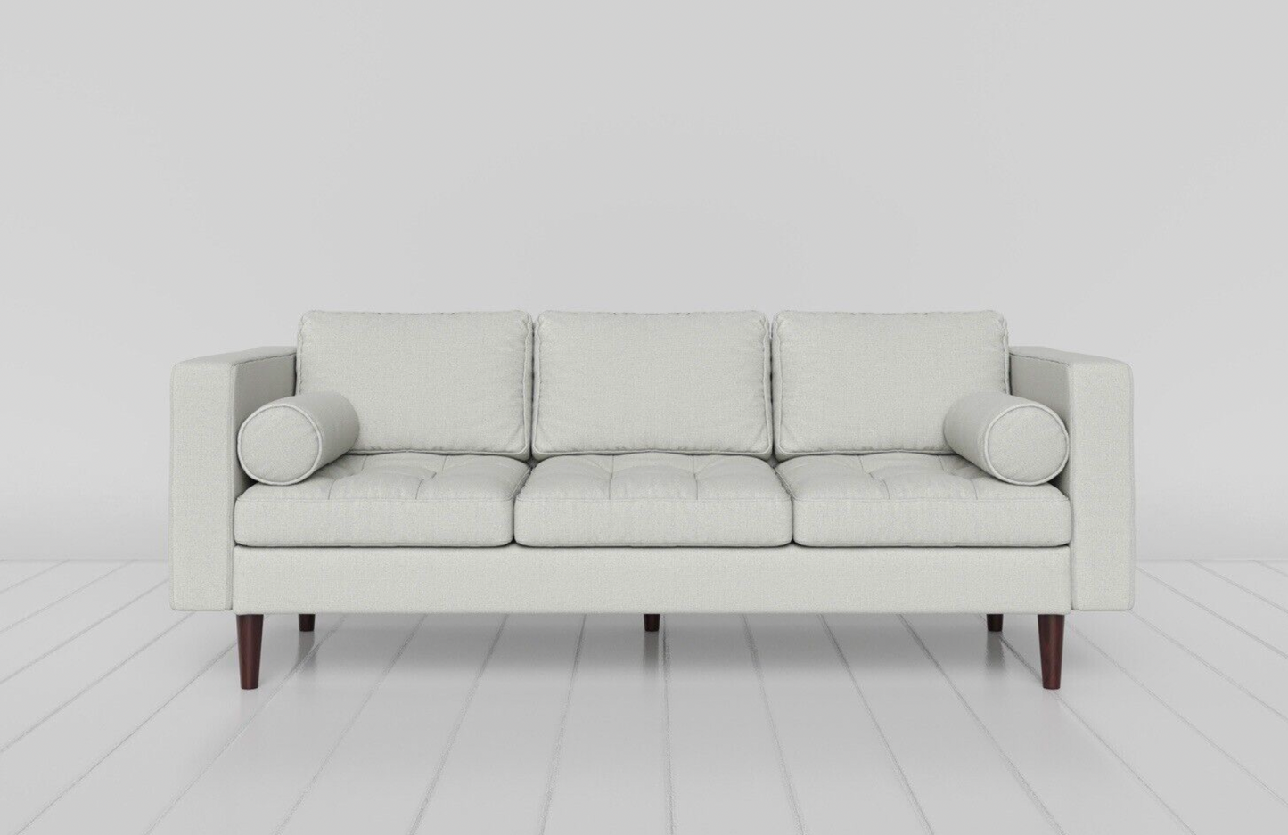 Harper 3 Seater Flat Pack in Ivory Linen, 215x85x80cm