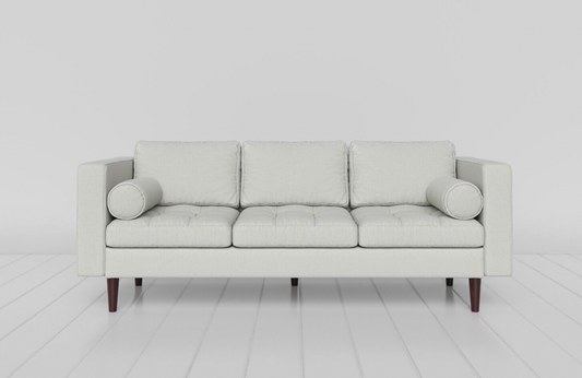 Harper 3 Seater Flat Pack in Ivory Linen, 215x85x80cm
