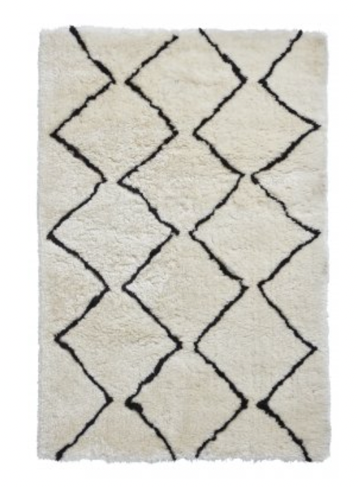 Morocco, 150x230cm - Ivory/Black