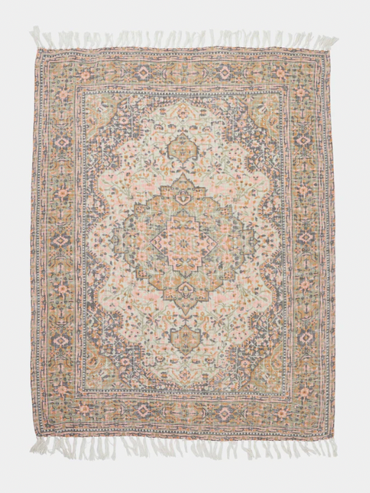Kasbar Natural and Pink Throw