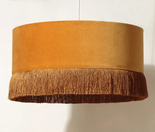 Ero Yellow Velvet Pendant Lamp Shade Large, 23.5x46x46cm