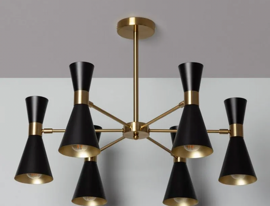 Edit Jigger 6 LIGHT MULTI ARM PENDANT LIGHT - Black & Gold