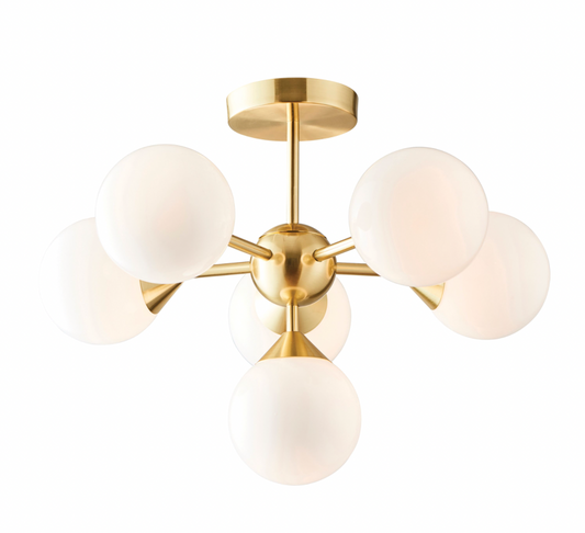Oscar 6 Ceiling Light Brushed Gold, 37x49.8cm