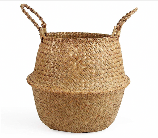 Woven Seagrass Belly Basket, Medium