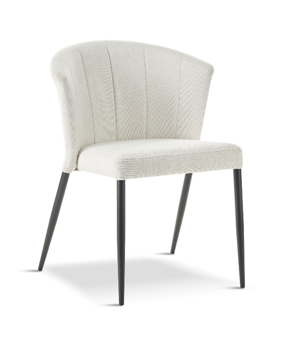 MASON White Fabric Dining Chair