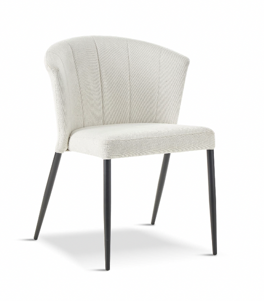 MASON White Fabric Dining Chair