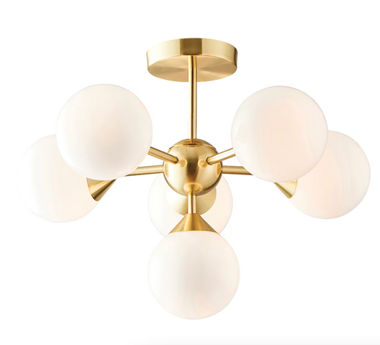 Oscar 6 Ceiling Light Brushed Gold, 37x49.8cm