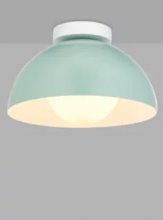 John Lewis Bell Semi-Flush Ceiling Light, Mist Green, 18.5x30x30cm