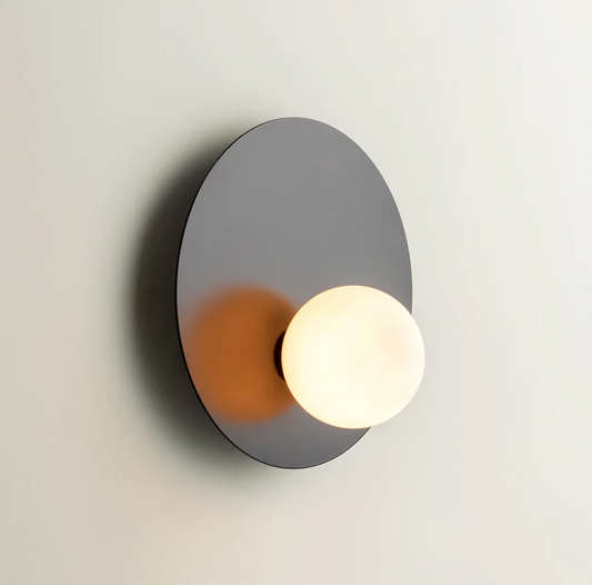 Luna - 1 light matt black wall light