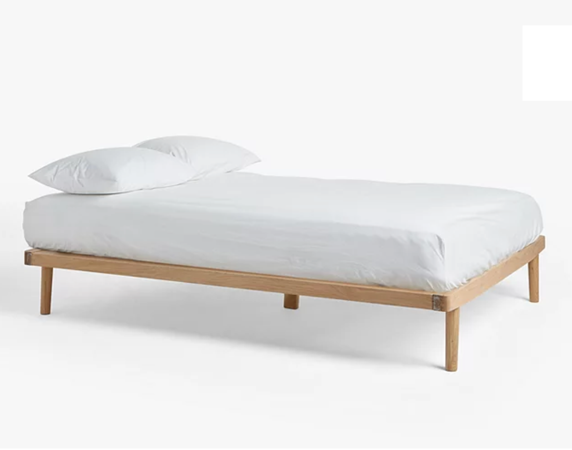 John Lewis Bow Platform Bed Frame, Double, Oak/Natural