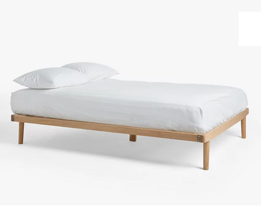 John Lewis Bow Platform Bed Frame, Double, Oak/Natural