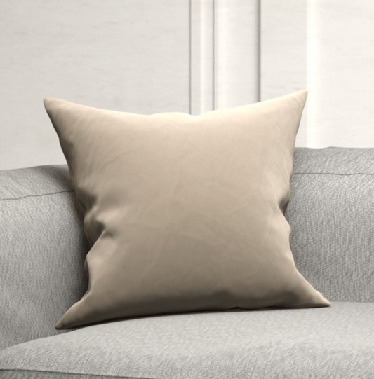 Cotton Velvet Cushion Cover, Beige 50x50cm