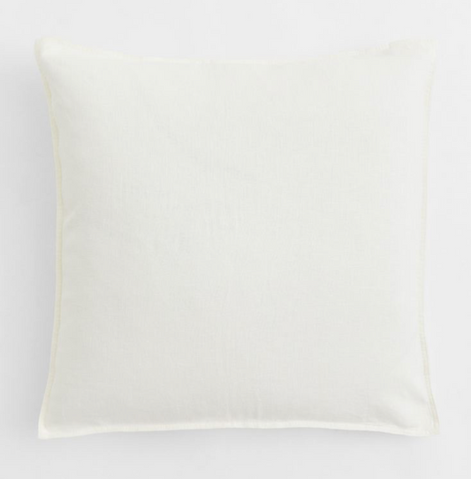 Linen cushion cover -  White