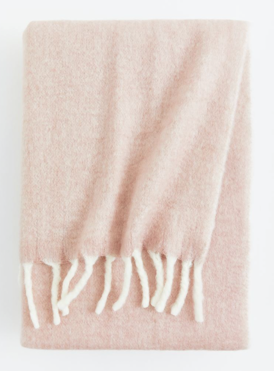 Wool-blend blanket - Light Pink