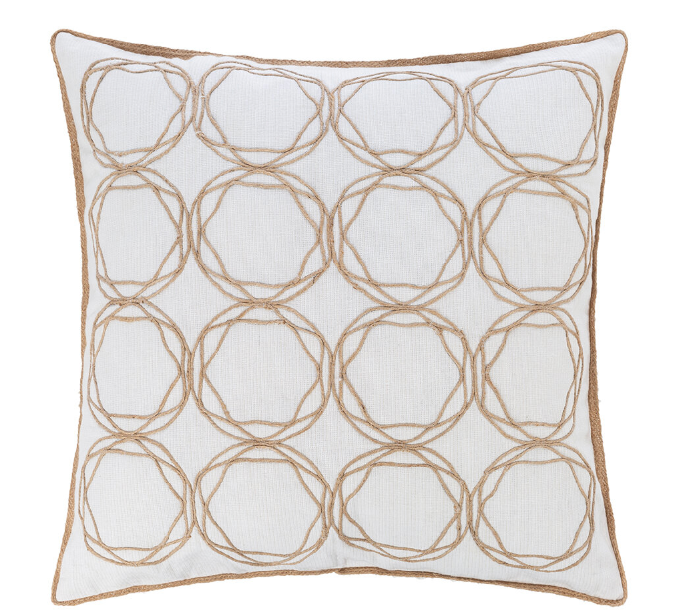 Retreat Circle Geometric Embroidered Cushion Cover - 45x45cm