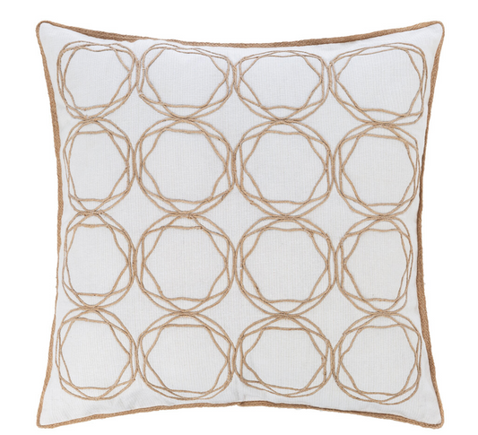 Retreat Circle Geometric Embroidered Cushion Cover - 45x45cm