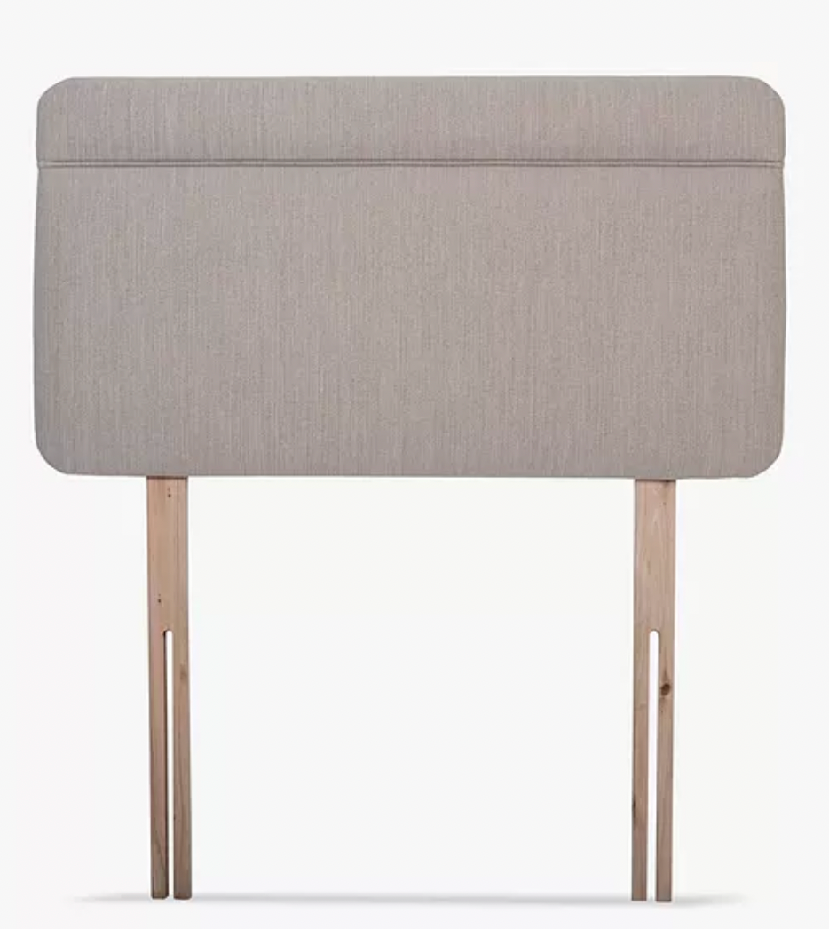 Theale Upholstered Headboard, Single, Cotton Effect Beige, H52 x W90 x D4cm