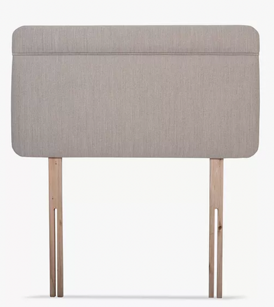 Theale Upholstered Headboard, Single, Cotton Effect Beige, H52 x W90 x D4cm