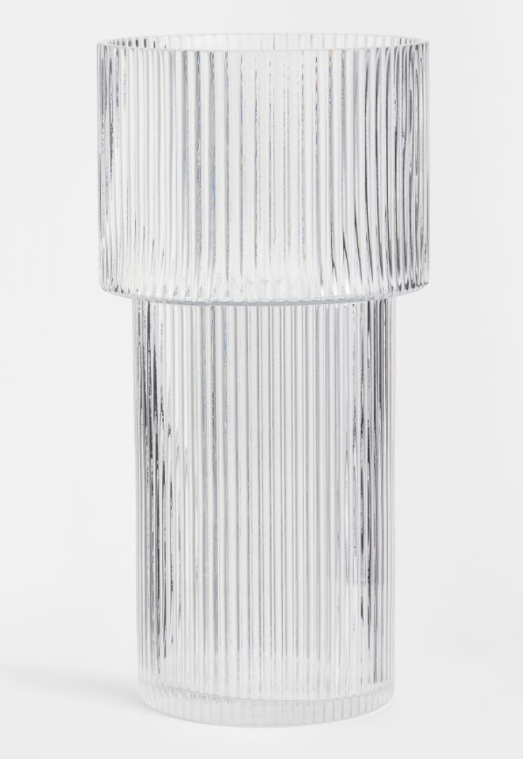 Large glass vase, Transparent