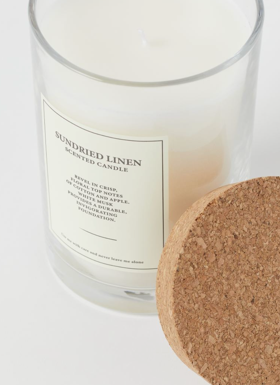 Large cork-lid scented candle