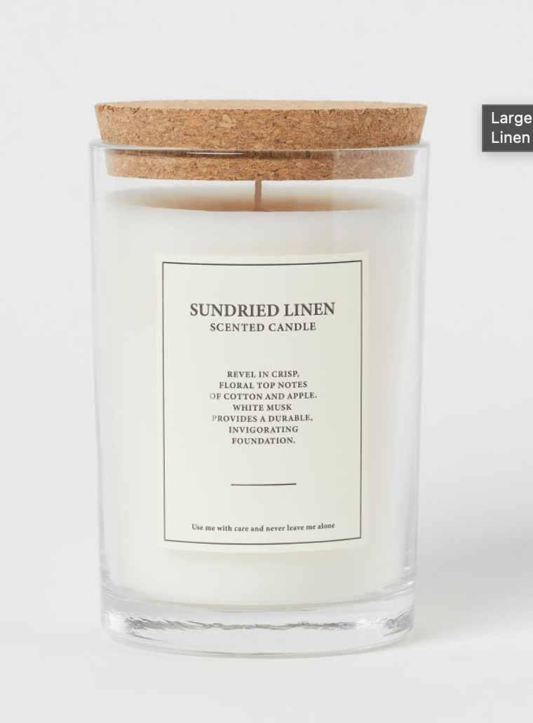 Large cork-lid scented candle