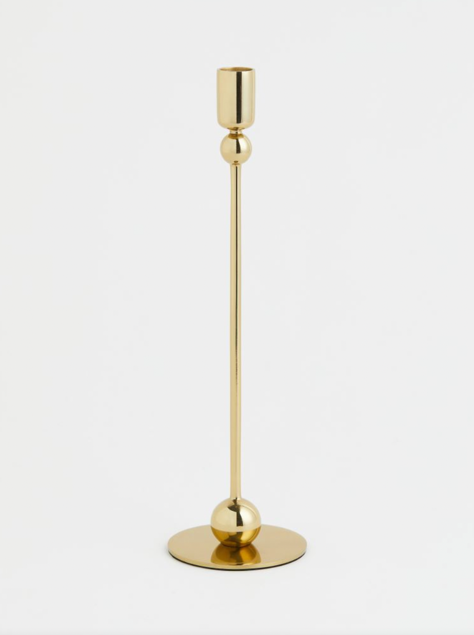 Tall metal candlestick, Gold-coloured 2