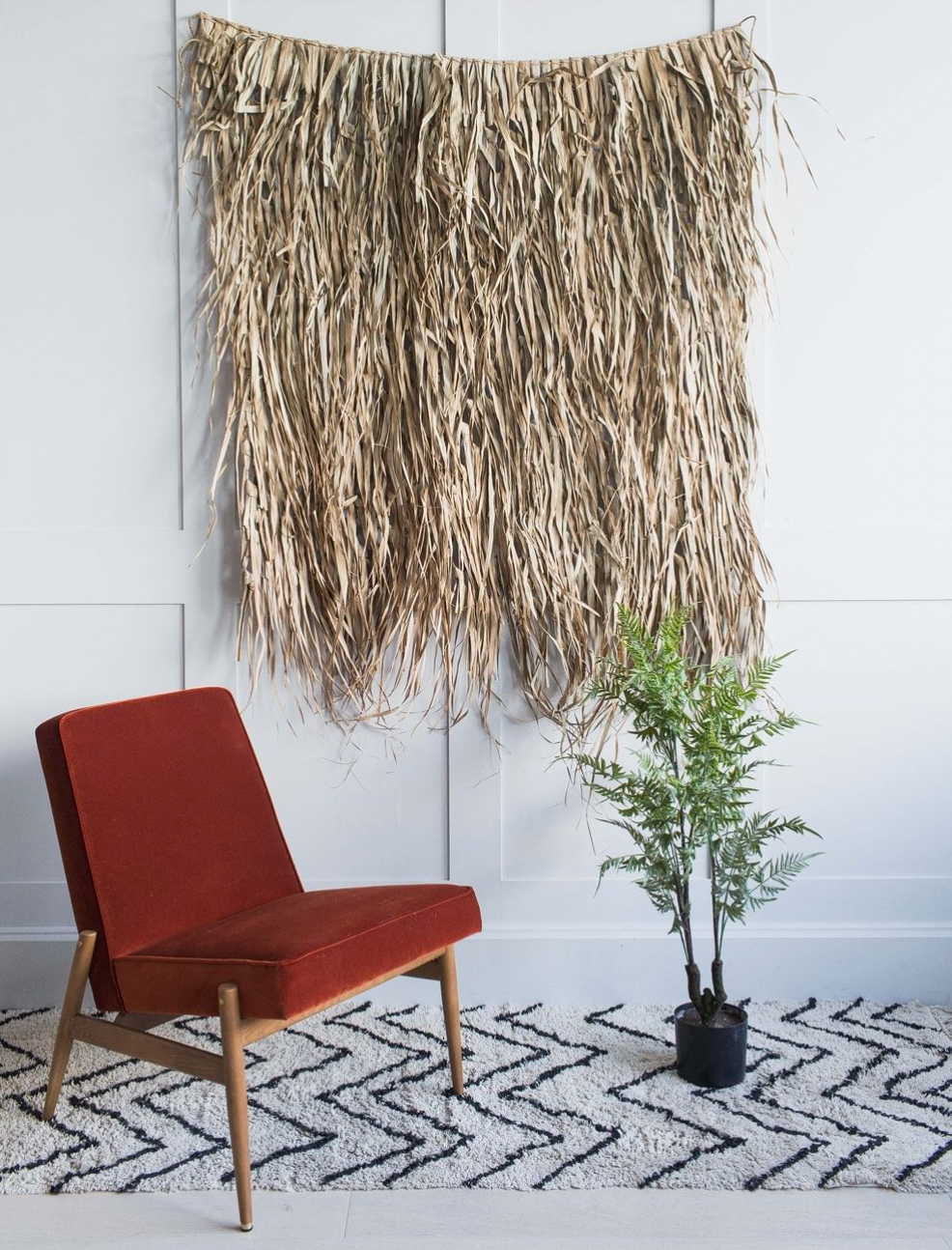 Palm Leaf & Bamboo Wall Decoration - Large