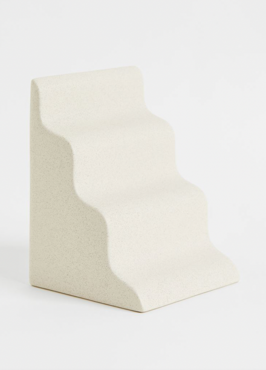 Stoneware bookend - Natural White
