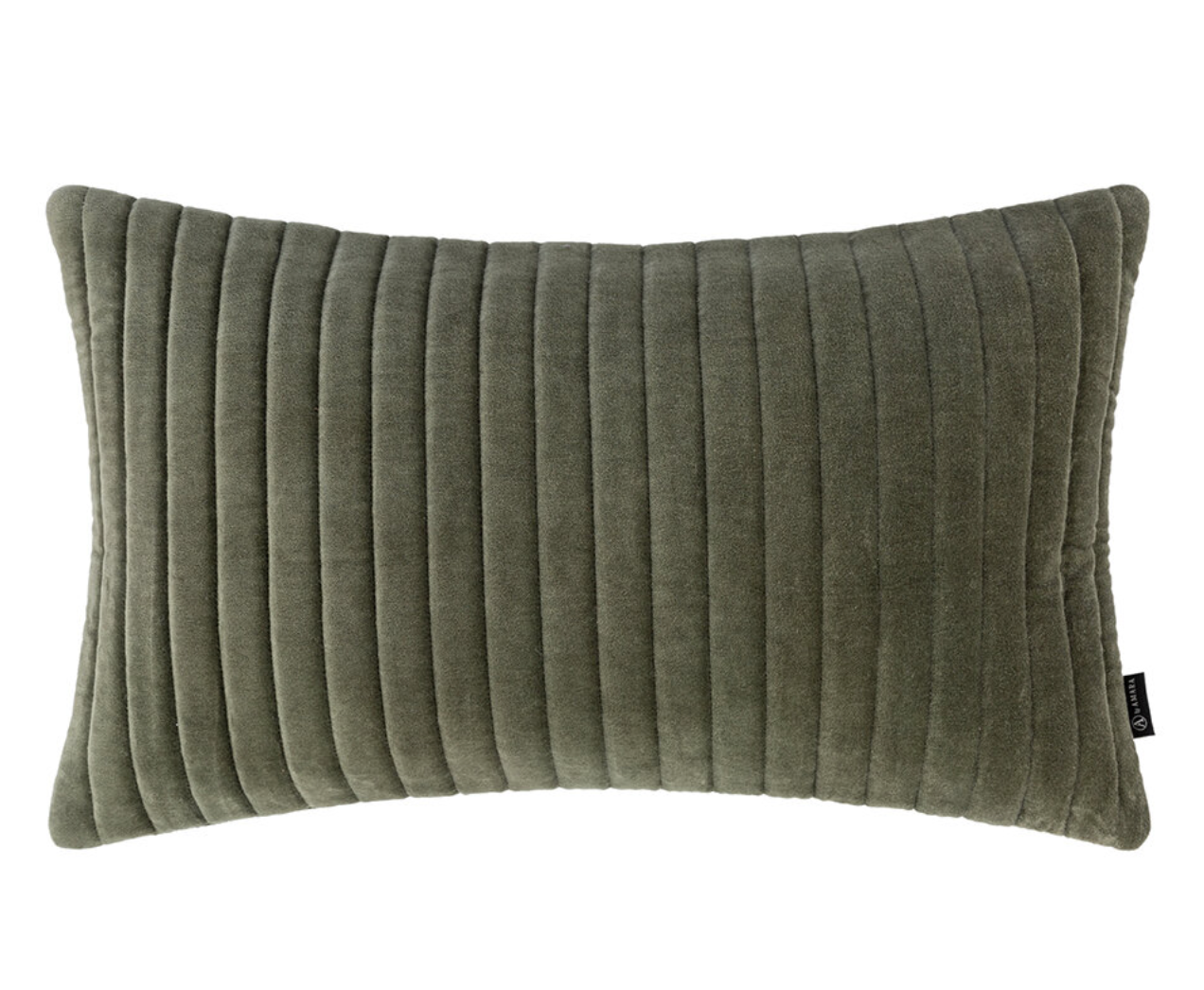 RETREAT Velour Quilted Cushion Cover - 30x50cm,  Khaki