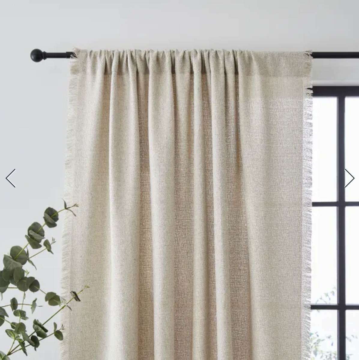 Bondi Raw Edge Chateau Grey Slot Top Single Voile Panel