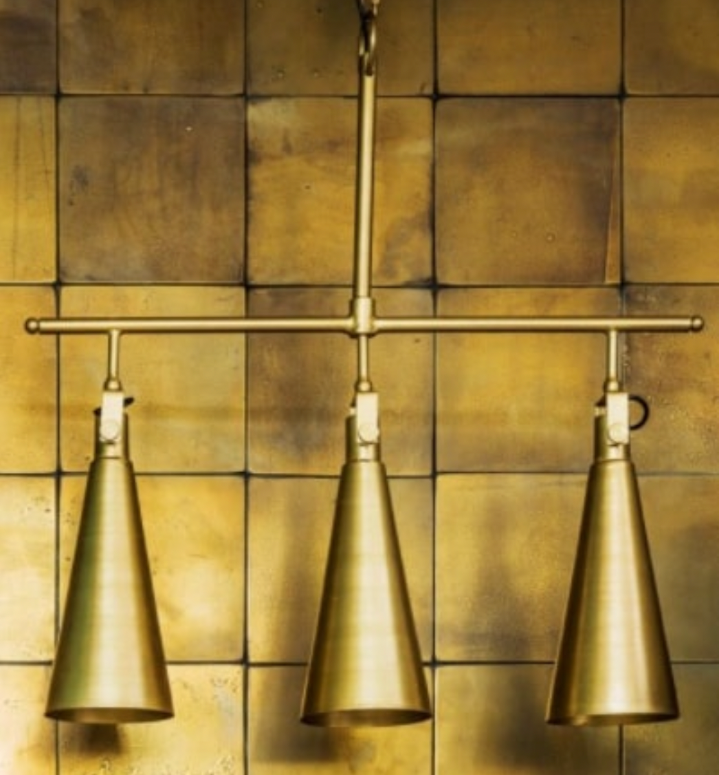 Triple Conical Brass Pendant