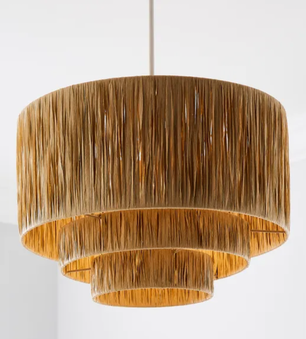 Ruolan Raffia 3 Tier Pendant Shade -  Natural