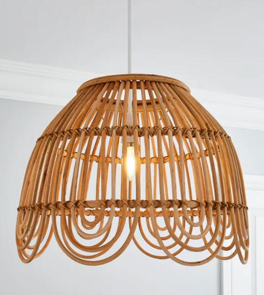 Miah Rattan Easy Fit Pendant, 34x45cm