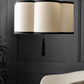 BLACK & CREAM LANTERN CURVED CEILING LAMPSHADE, 20x39cm