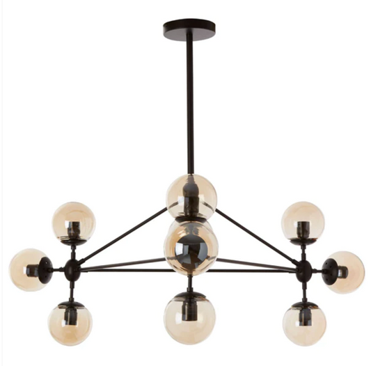 OLIVIA'S ARIA PENDANT LIGHT BLACK - 10 bulb