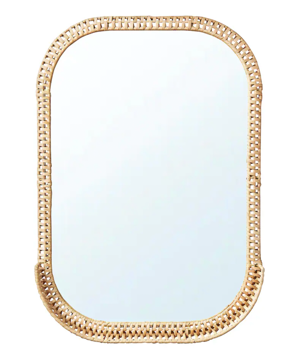 SOMMARBO Mirror, rattan, 53x76 cm