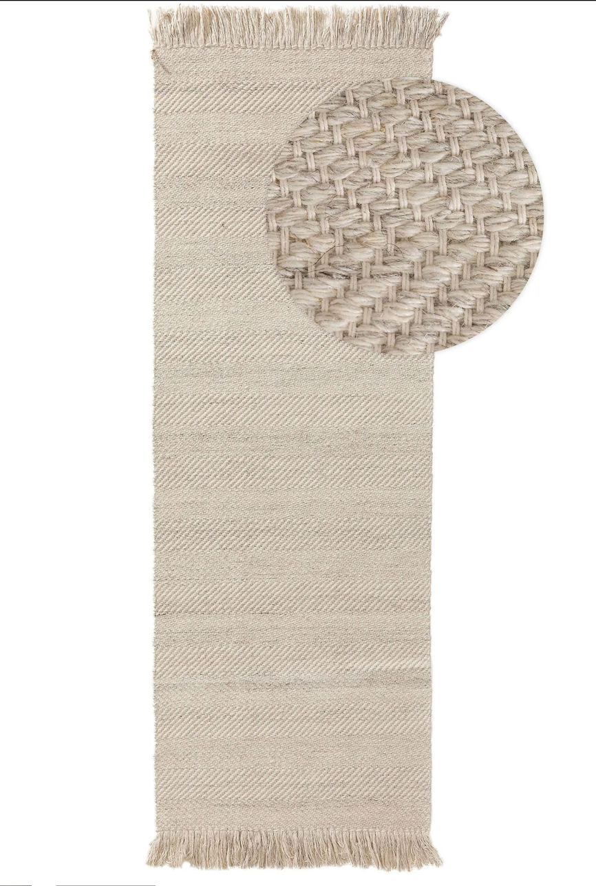 Benuta Pure - Wool Runner Lars Cream, 200 x 70cm