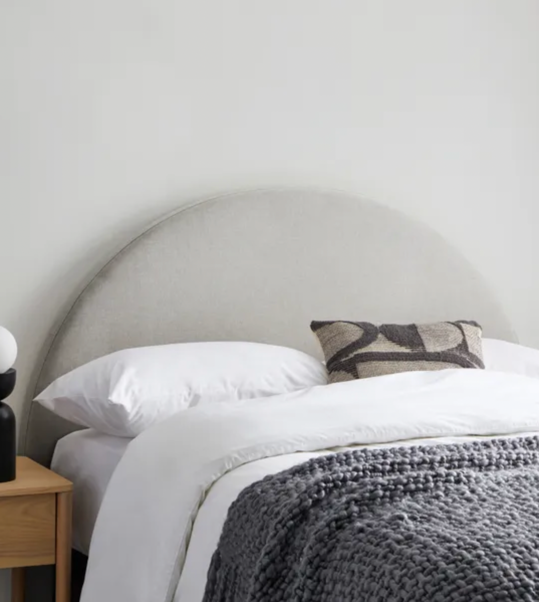 Walter Faux Linen Headboard Dove Grey - Double, 142x146x9cm