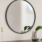 Baum Round Metal Wall Mirror, 50x50cm - Black