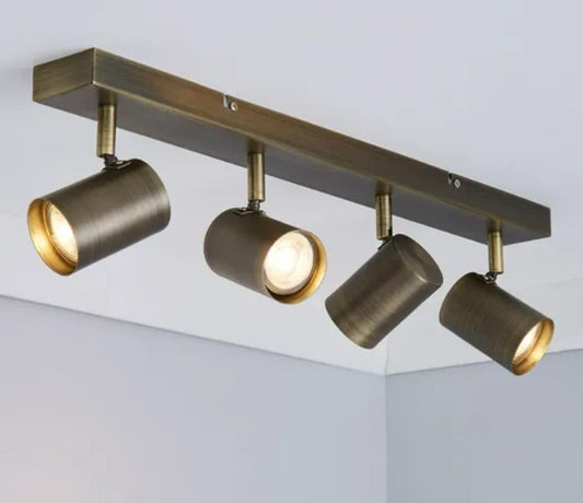 Newark 4 Light Antique Bronze Spotlight Bar