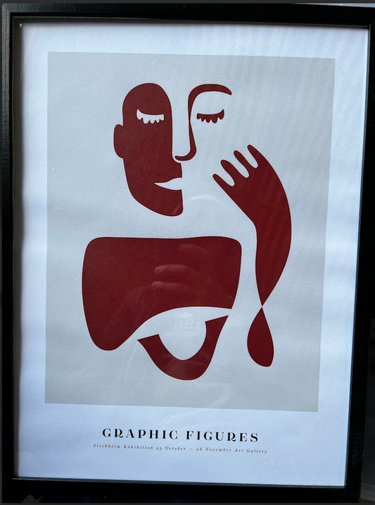 Graphic Figures No1 Poster, 30 x 40cm, framed