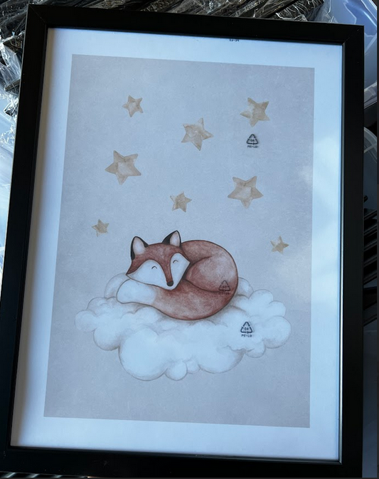 Dreaming Fox, 30 x 40cm, framed