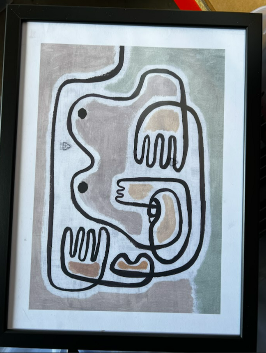 Mother and Child Abstract, 30 x 40cm, framed