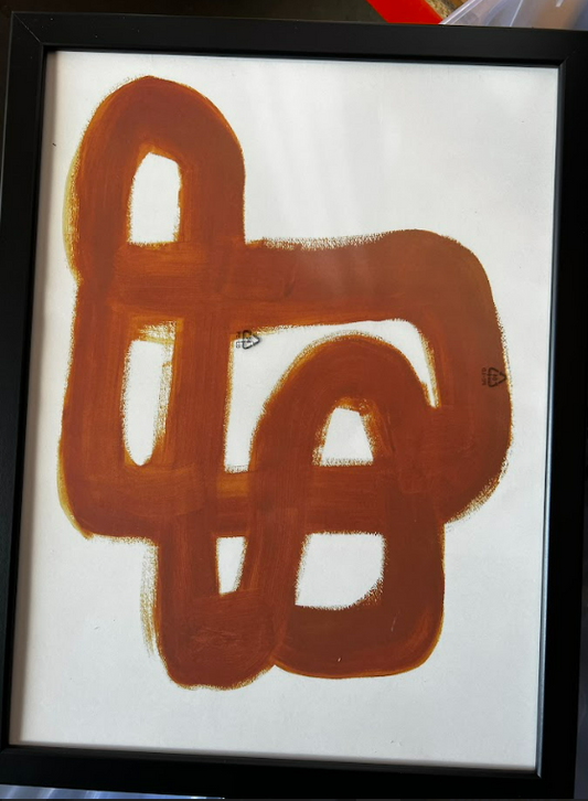 Red Paint Abstract, 30 x 40cm, framed