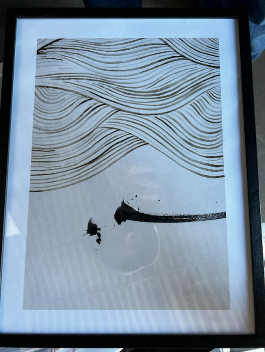 Ink waves, 30 x 40cm, framed