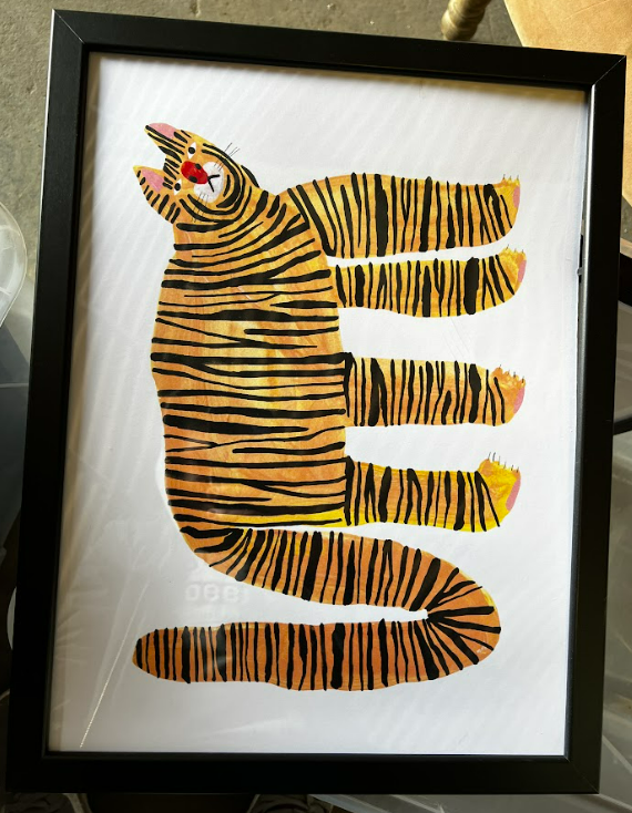 Tiger, 30 x 40cm, framed