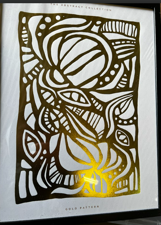 GOLD PATTERN, 30 x 40cm, framed