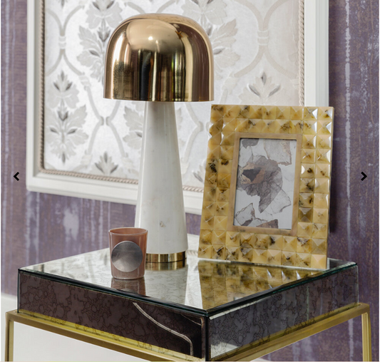LUXE Gold & Marble Mushroom Table Lamp