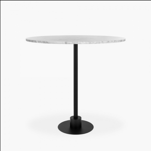 Harrow Bar Table, White Marble & Black, 110x70x70cm