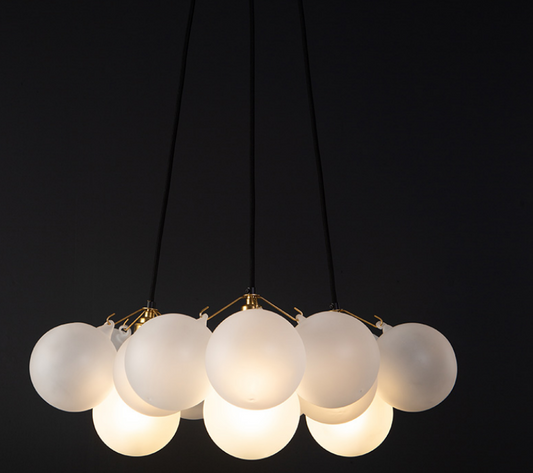 Medium frosted bubble chandelier